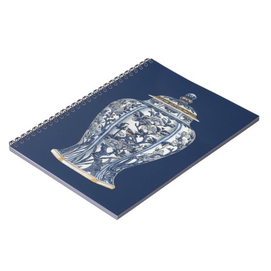 Vision Studioによる青と白の磁器の花瓶 ノートブック (左側)