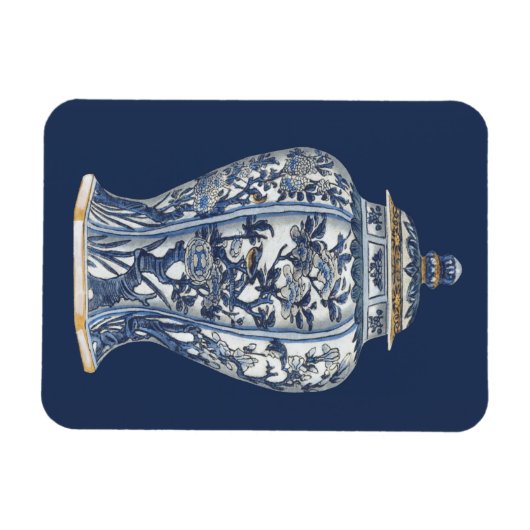 Vision Studioによる青と白の磁器の花瓶 マグネット (横)