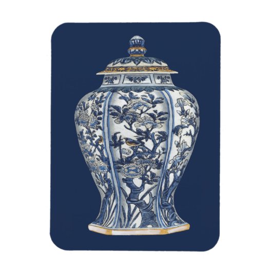 Vision Studioによる青と白の磁器の花瓶 マグネット (縦)