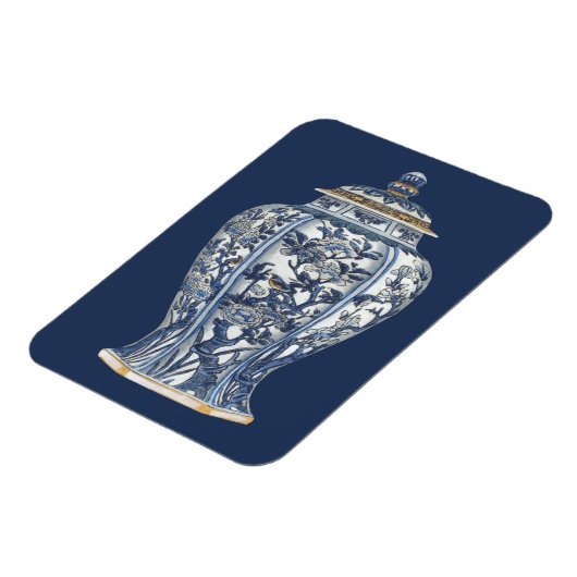 Vision Studioによる青と白の磁器の花瓶 マグネット (左側)