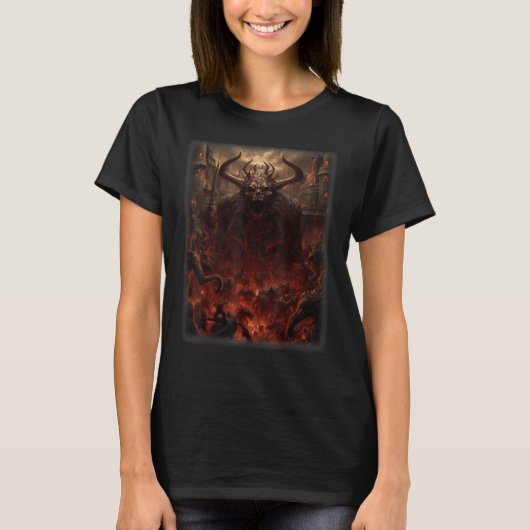 Visions of Hell Satan Devils Demons Monster Skelet Tシャツ (正面)