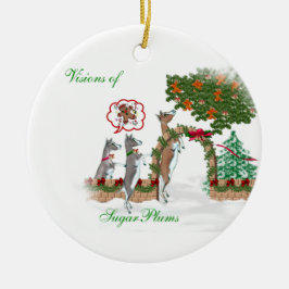 Visions of SugarPlums Goat Christmas セラミックオーナメント