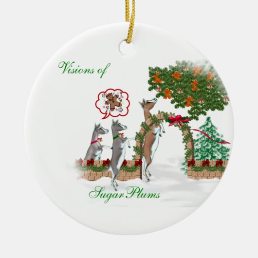 Visions of SugarPlums Goat Christmas セラミックオーナメント (正面)