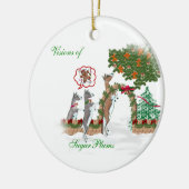 Visions of SugarPlums Goat Christmas セラミックオーナメント (左)