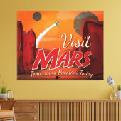 Visit火星Vintage Poster キャンバスプリント (インサイチュ (リビング))