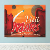 Visit火星Vintage Poster キャンバスプリント (インサイチュ (ウッドフロア))