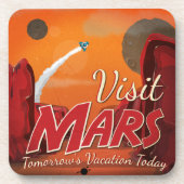 Visit火星Vintage Poster コースター (正面)
