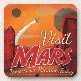 Visit火星Vintage Poster コースター