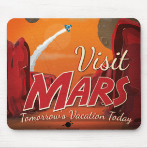 Visit火星Vintage Poster マウスパッド