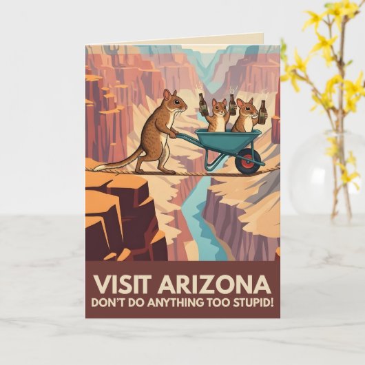 Visit Arizona funny greeting cards カード (黄色い花)