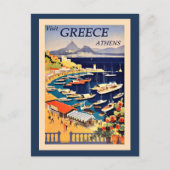 Visit Athens Greece,ヴィンテージ旅行ポスター, ポストカード (正面)
