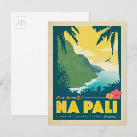 Visit Beautiful Na Pali,ハワイ ポストカード (正面/裏面)