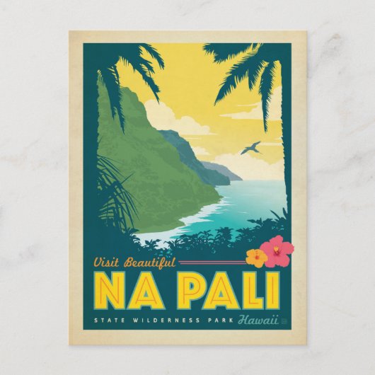 Visit Beautiful Na Pali，ハワイ ポストカード (正面)