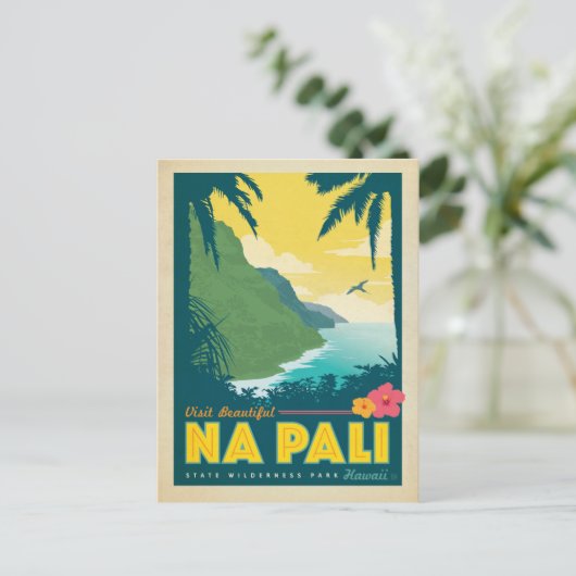 Visit Beautiful Na Pali，ハワイ ポストカード (スタンド正面)