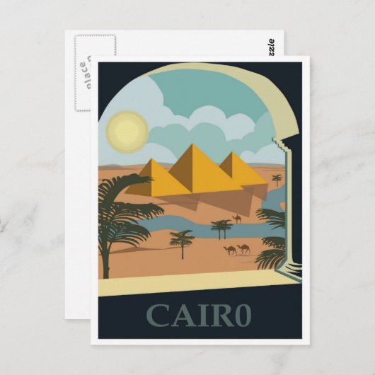 Visit Cairo – エジプト – ヴィンテージ旅行 ポストカード (正面/裏面)
