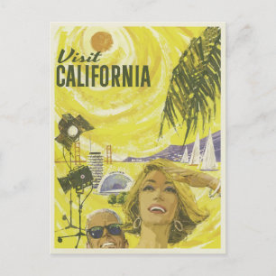Visit California Vintage Travel Poster ポストカード