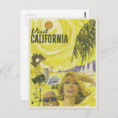 Visit California Vintage Travel Poster ポストカード (正面/裏面)