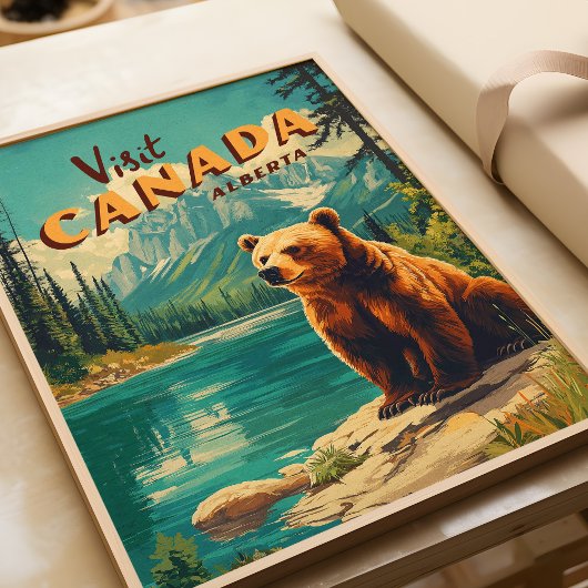 Visit Canada Alberta - Grizzly Bear Poster ポスター