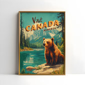 Visit Canada Alberta - Grizzly Bear Poster ポスター
