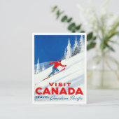 Visit Canada Canadian Pacific Ski Art ポストカード (スタンド正面)