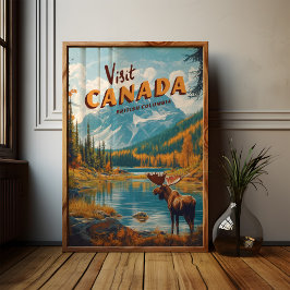 Visit Canada Mooseポスター – Vintage Travel Art ポスター