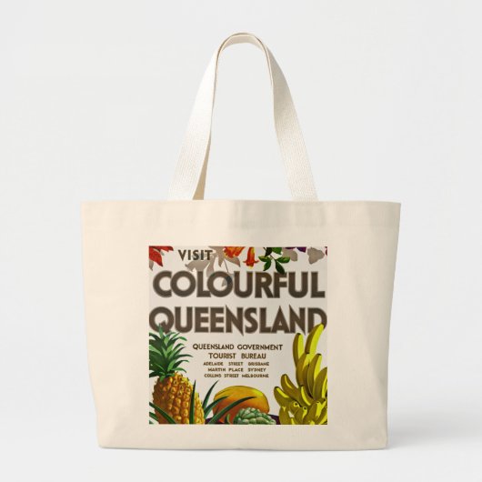 Visit Colourful Queensland ラージトートバッグ (正面)