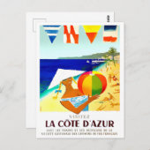 Visit Cote D'Azur Franceヴィンテージ旅行 ポストカード (正面/裏面)