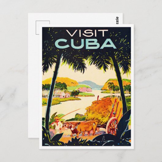 Visit Cubaヴィンテージ旅行はがき ポストカード (正面/裏面)