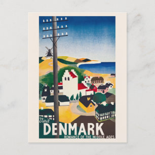 Visit Denmark Vintage Travel Poster 1936 ポストカード