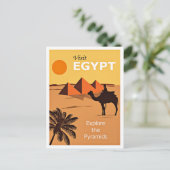 Visit Egypt，ヴィンテージ旅行ポスター， ポストカード (スタンド正面)