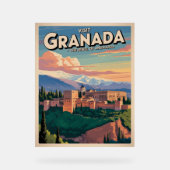 Visit Granada Vintage Travel Art アクリルサイン (正面)