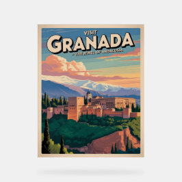 Visit Granada Vintage Travel Art アクリルサイン