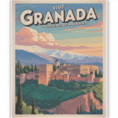 Visit Granada Vintage Travel Art シール (正面)