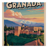 Visit Granada Vintage Travel Art ポスター (正面)