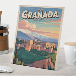 Visit Granada Vintage Travel Art 台座サイン
