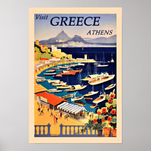 Visit Greece, vintage travel poster, ポスター