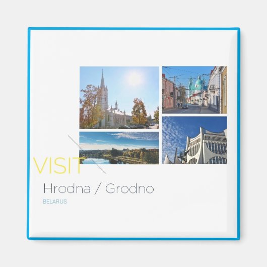 Visit Grodnoベラルーシ国ビュー旅行磁石 マグネット (正面)