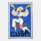 Visit Havana, Cuba, Vintage Travel Poster Maracas キッチンタオル (縦)