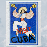 Visit Havana, Cuba, Vintage Travel Poster Maracas ジグソーパズル<br><div class="desc">ヴィンテージイラストレーション国際的旅行ポスター女性の踊りと揺れるマラカスをフィーチャーしたキューバを訪問。その女性は服伝統的を着て、赤い星の麦わら帽子を被っている。赤い星は、歴史的に共産主義のイデオロギーと結びついたシンボルである。</div>
