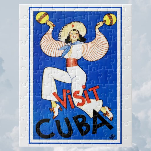 Visit Havana, Cuba, Vintage Travel Poster Maracas ジグソーパズル