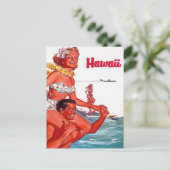 Visit Hawaii -サーフィン – ヴィンテージ旅行 ポストカード (スタンド正面)
