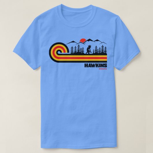 Visit Hawkinsレトロ70s Vibe Tシャツ (デザイン正面)