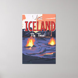 Visit Icelandヴィンテージ旅行ポスター キャンバスプリント