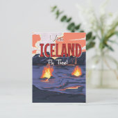 Visit Icelandヴィンテージ旅行ポスター ポストカード (スタンド正面)