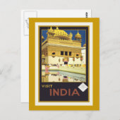 「Visit India」ヴィンテージ旅行ポスター葉書 ポストカード (正面/裏面)