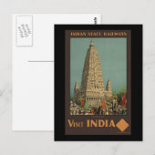 Visit India Budh Gaya ポストカード (正面/裏面)
