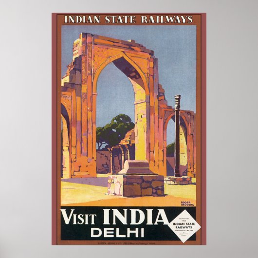 Visit India Delhi Vintage旅行ポスター ポスター (正面)
