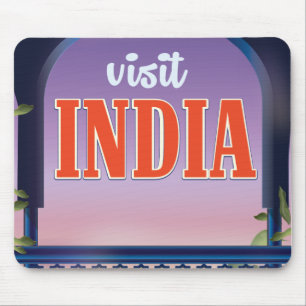 Visit India Vintage旅行プリント。 マウスパッド