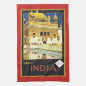Visit India Vintage Poster キッチンタオル (縦)