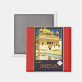 Visit India Vintage Poster Magnet マグネット (正面/裏面)